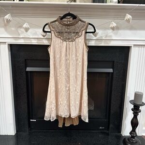 Cottage boho dress lace romantic size S ethereal fairy core feminine Ryu
